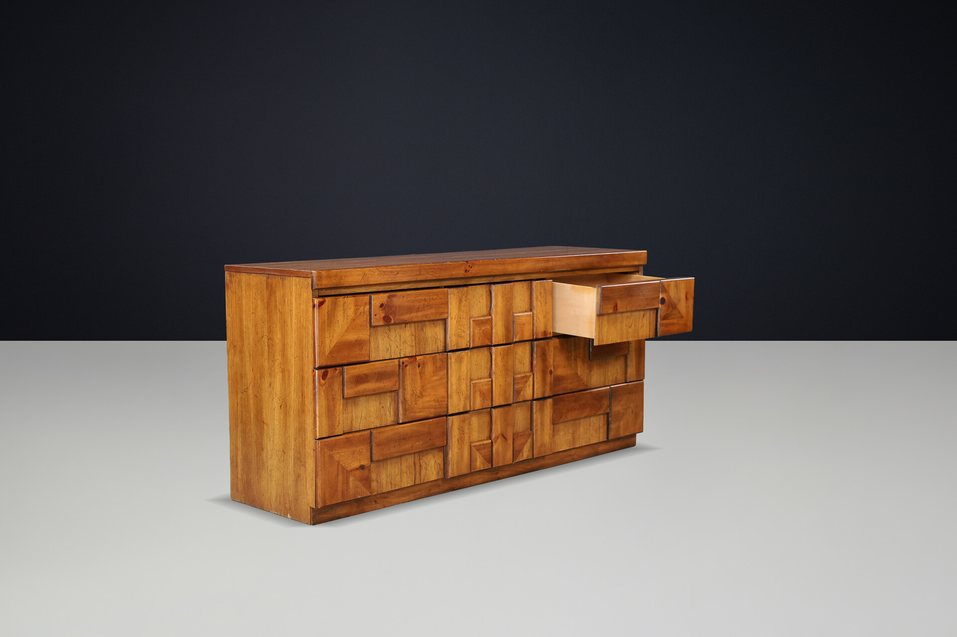Brutalist “Staccato” Dresser by Lane Furniture, USA, 1970s Late-20th century