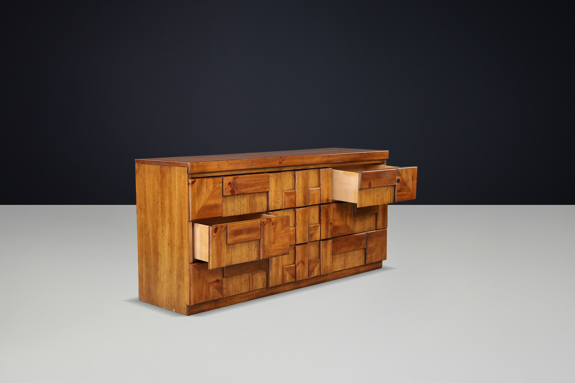 Brutalist “Staccato” Dresser by Lane Furniture, USA, 1970s Late-20th century