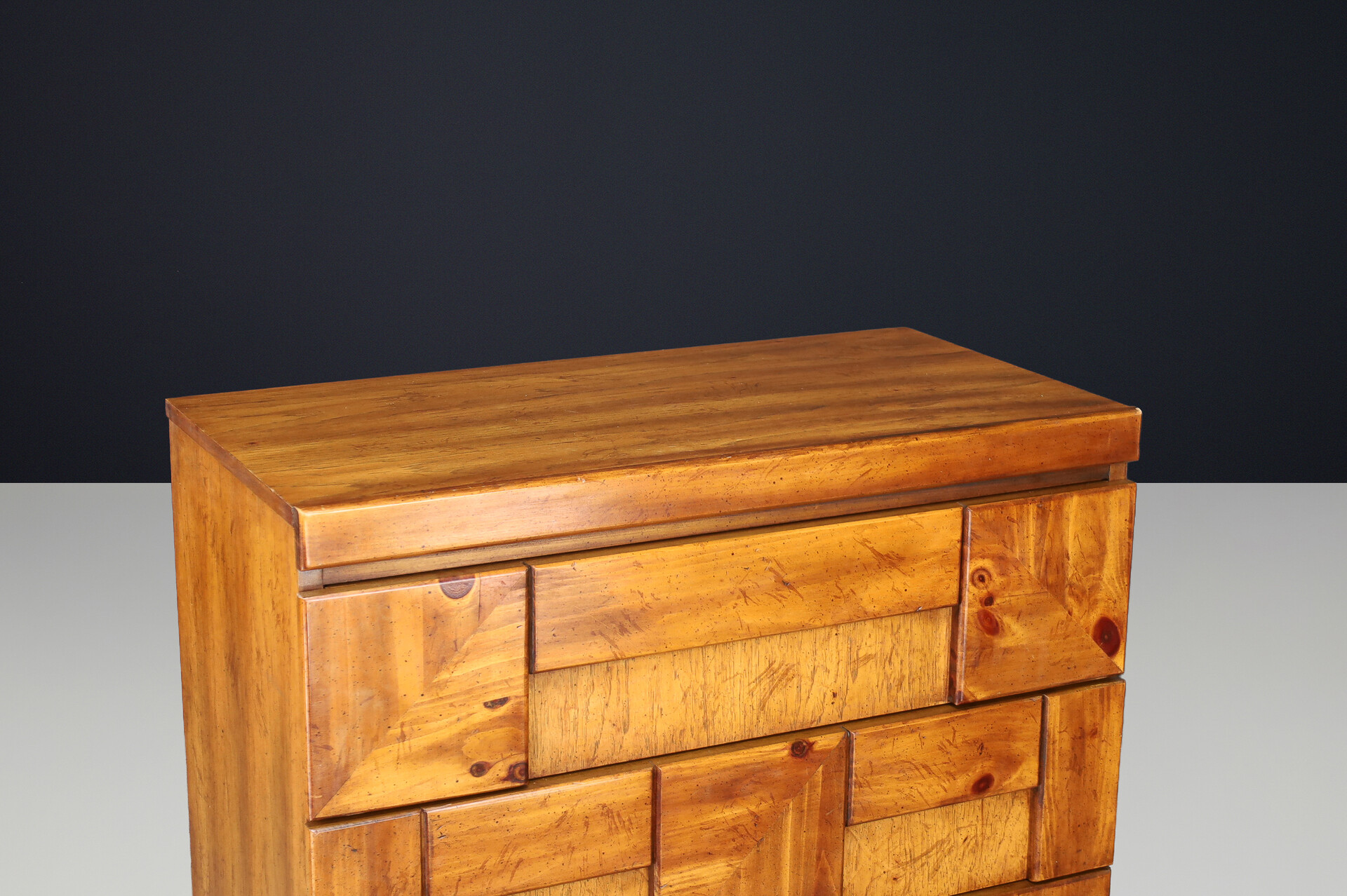 Brutalist “Staccato” Tallboy Dresser by Lane Furniture, USA, 1970s Late-20th century