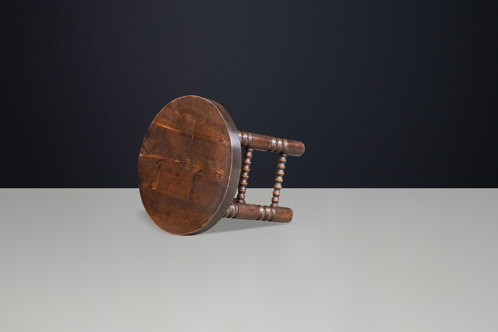 Charles Dudouyt Solid Oak Side Table or Coffee Table, France, 1940s Mid-19th century