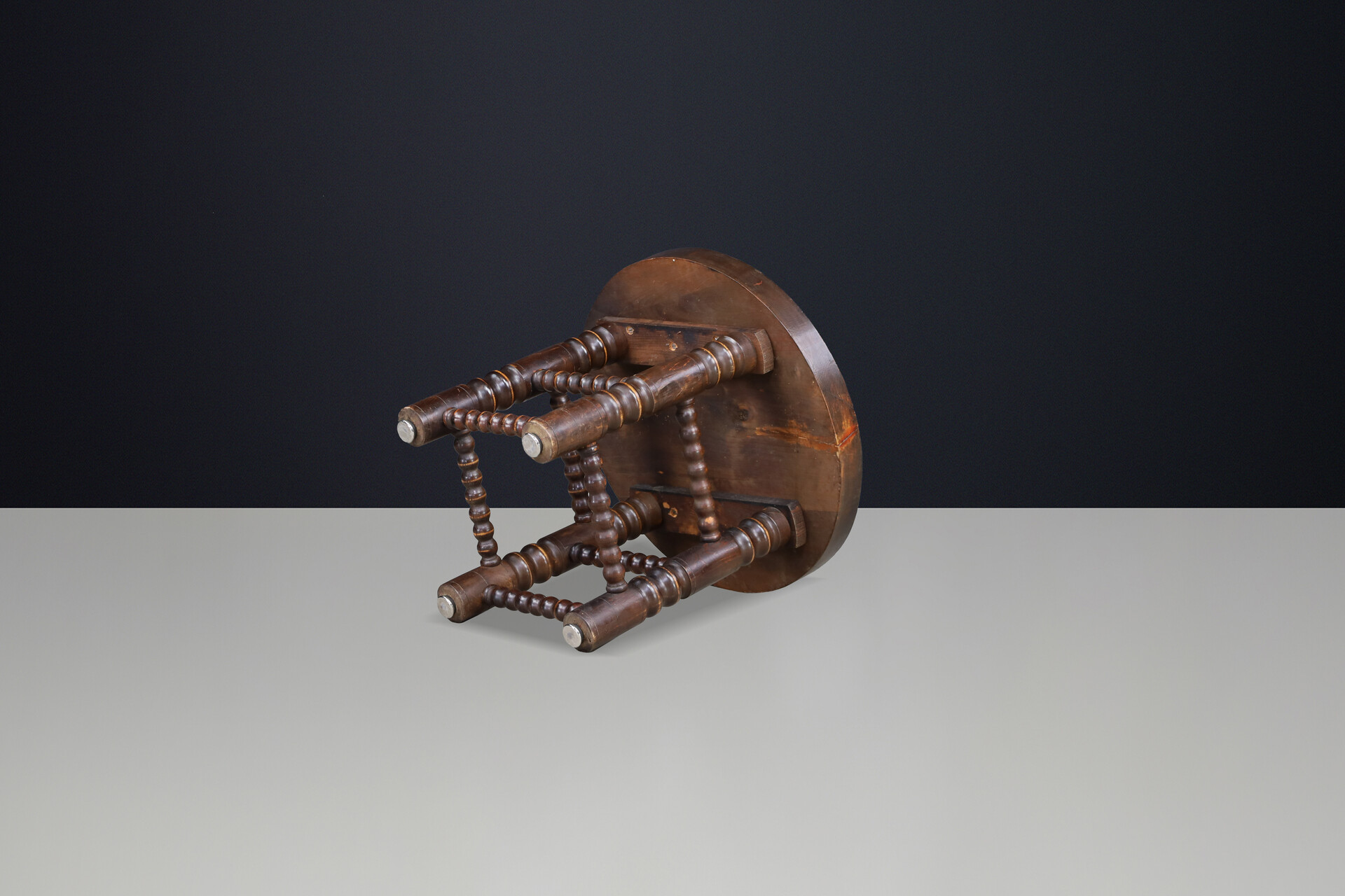 Charles Dudouyt Solid Oak Side Table or Coffee Table, France, 1940s Mid-19th century