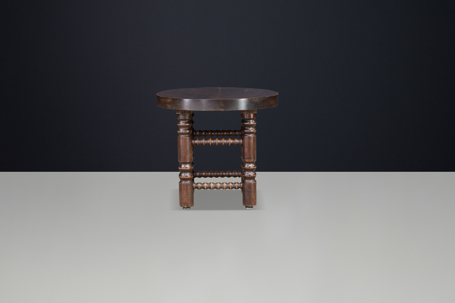 Charles Dudouyt Solid Oak Side Table or Coffee Table, France, 1940s Mid-19th century