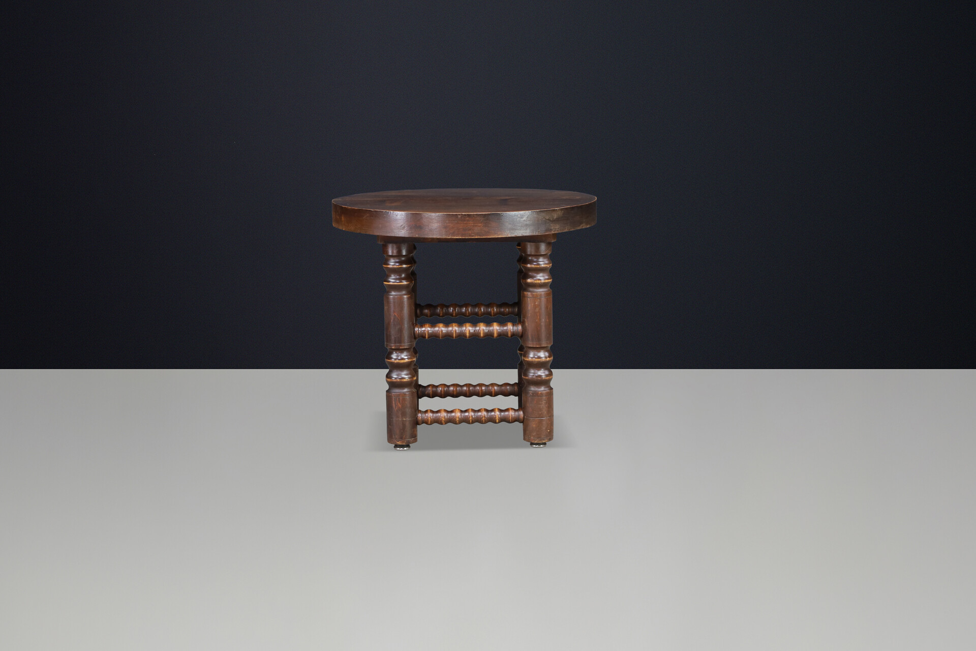 Charles Dudouyt Solid Oak Side Table or Coffee Table, France, 1940s Mid-19th century