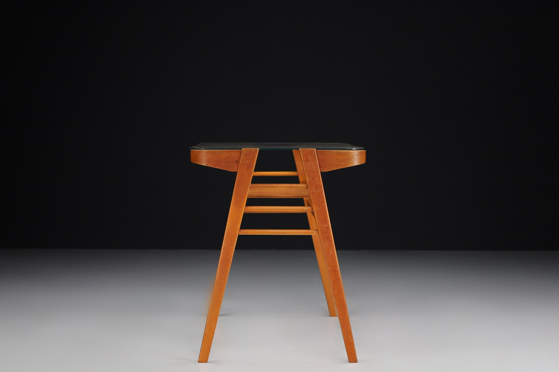 Coffee table made of wood and glass by Frantisek Jirák for Tatra Nabytok Pravence, Czech Republic Mid-20th century