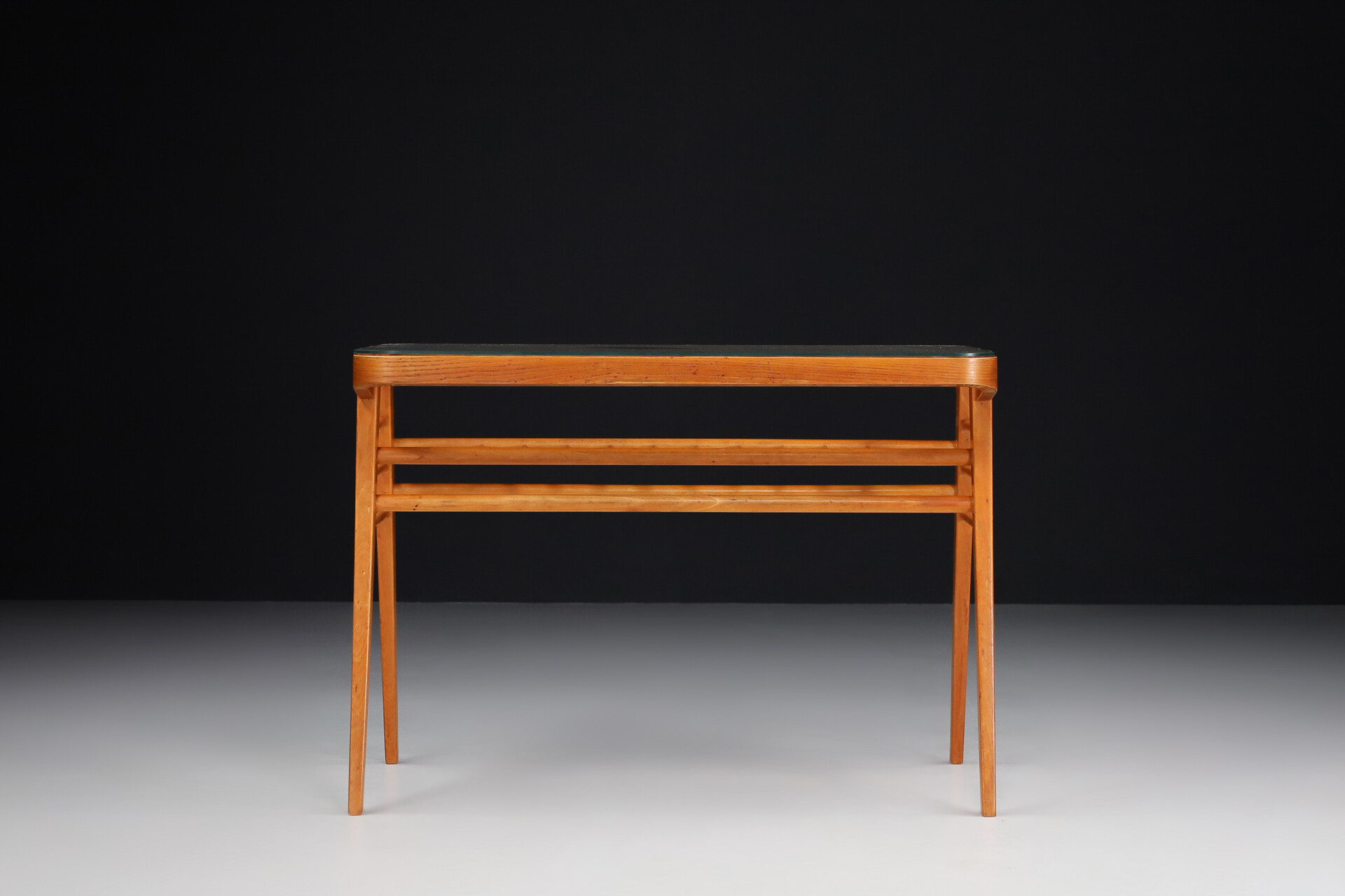 Coffee table made of wood and glass by Frantisek Jirák for Tatra Nabytok Pravence, Czech Republic Mid-20th century