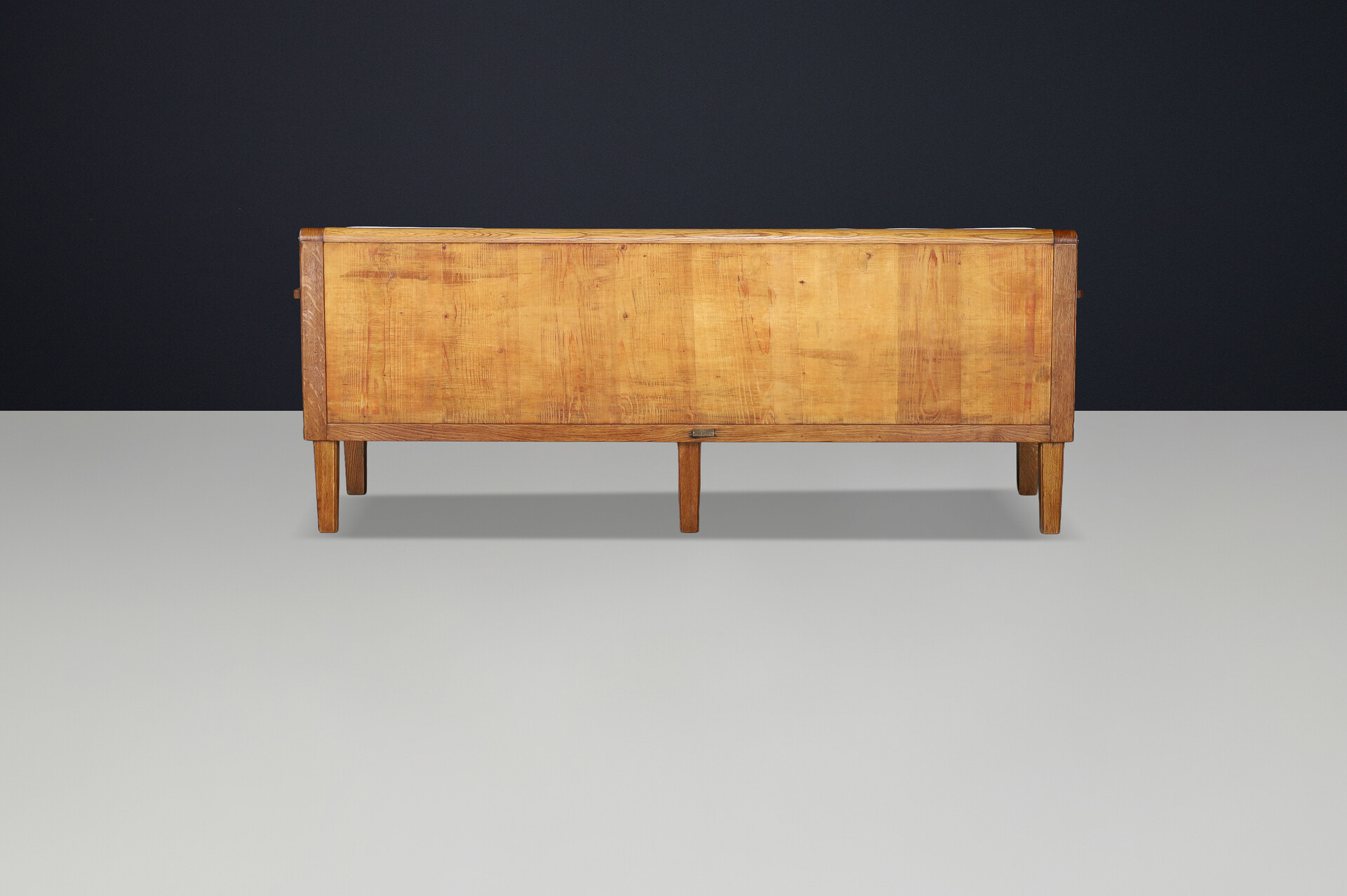 Czech Functionalist Oak Three-Seat Sofa, Czechoslovakia, 1930s Early-20th century