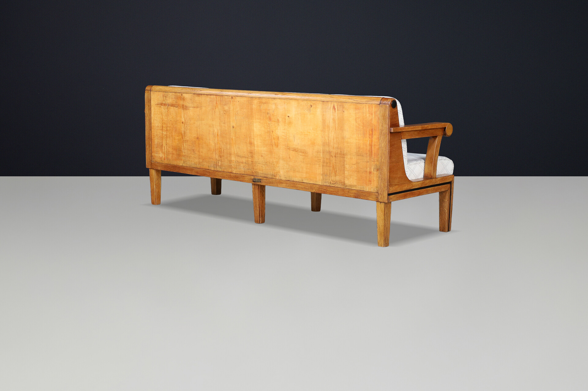 Czech Functionalist Oak Three-Seat Sofa, Czechoslovakia, 1930s Early-20th century