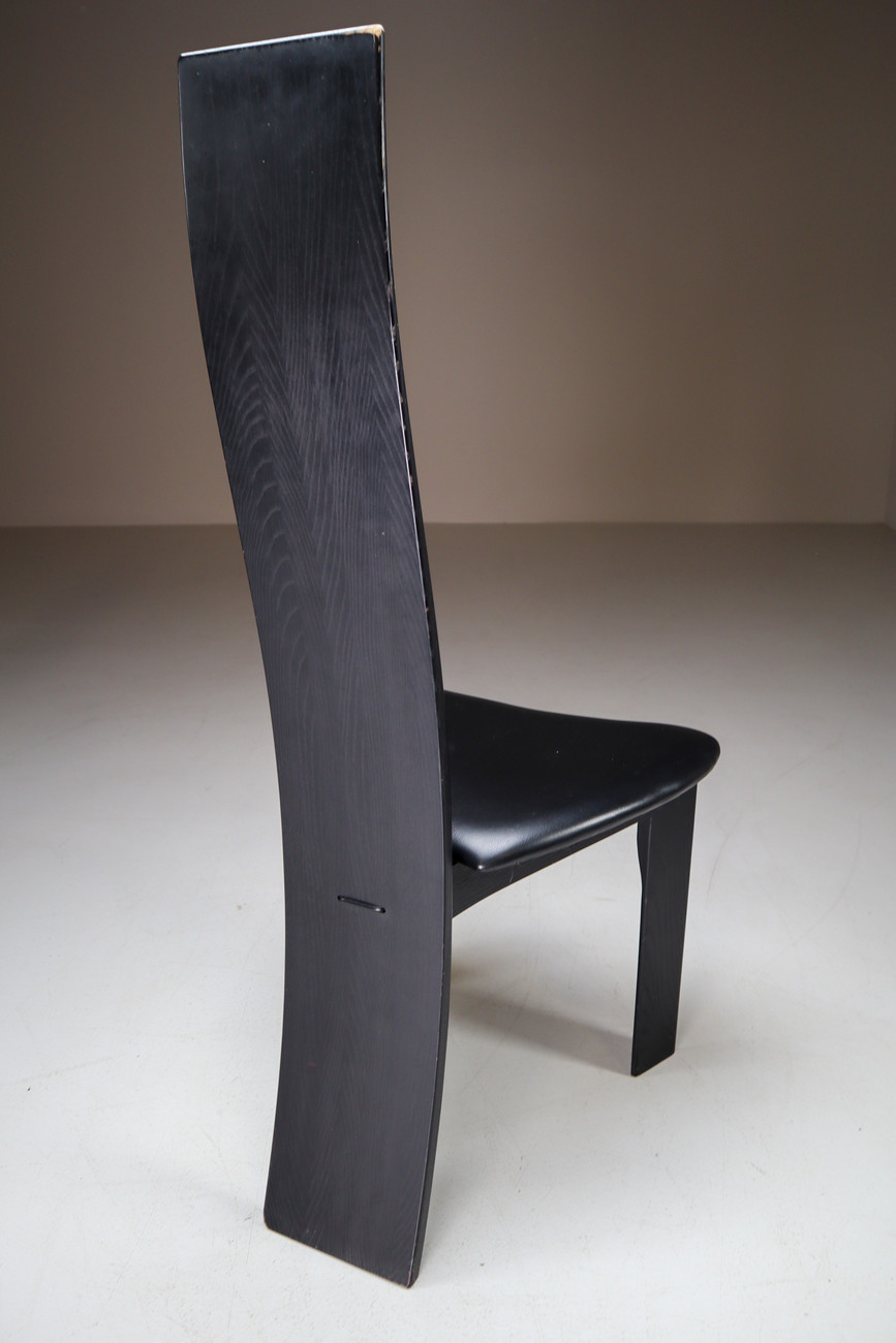 Danish Ebonized Highback Chairs by Bob og Dries Van Den Bergh for Tranekær Mobler. Mid-20th century