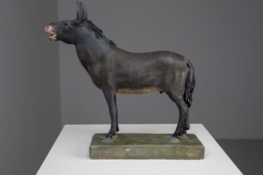 Early 20th Century Donkey Model in Painted Plaster, Germany, 1900 Early-20th century
