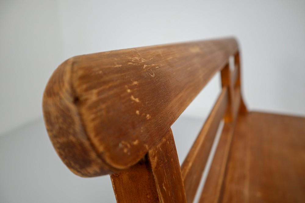 Elegant 19th Century, German Antique Hall Bench in Pine