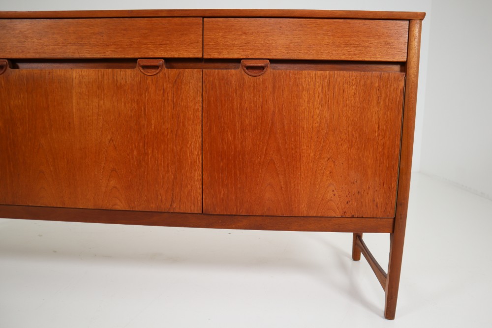 English Mid-Century Modern large Teak Sideboard, Stamped Nathan, 1960s Mid-20th century