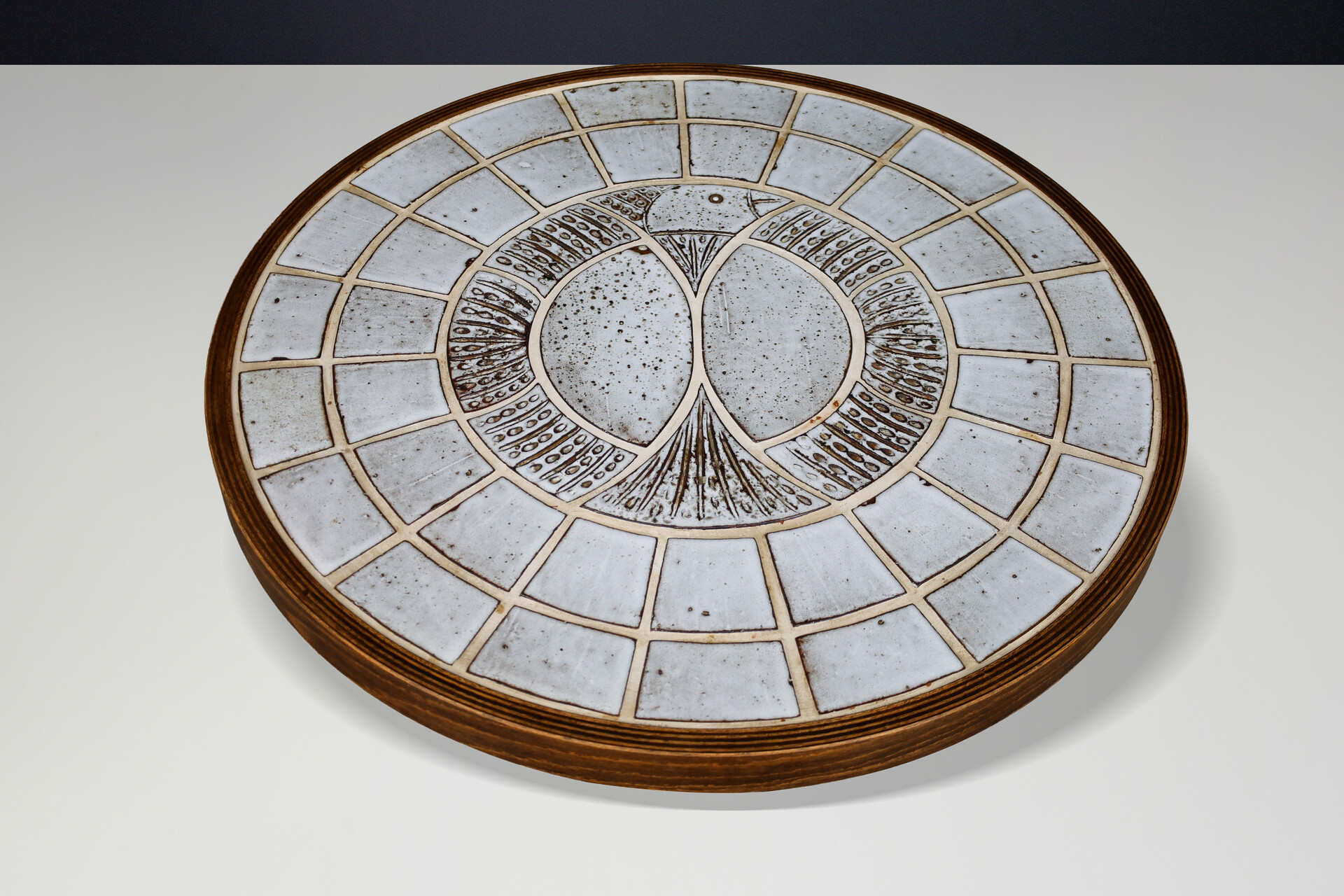 Exceptional Vallauris Ceramic Coffee Table with Sculptural Pedestal Base, 1960s Mid-20th century