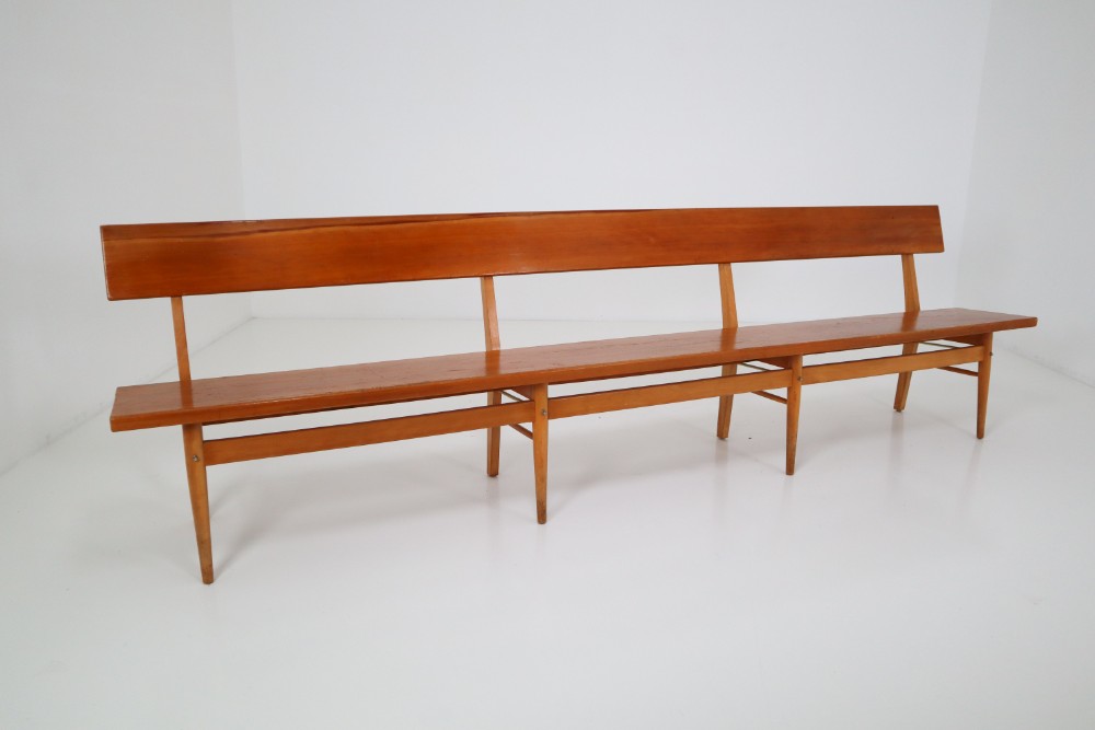 Four Large Mid-20 Century Scandinavian Wooden Benches
