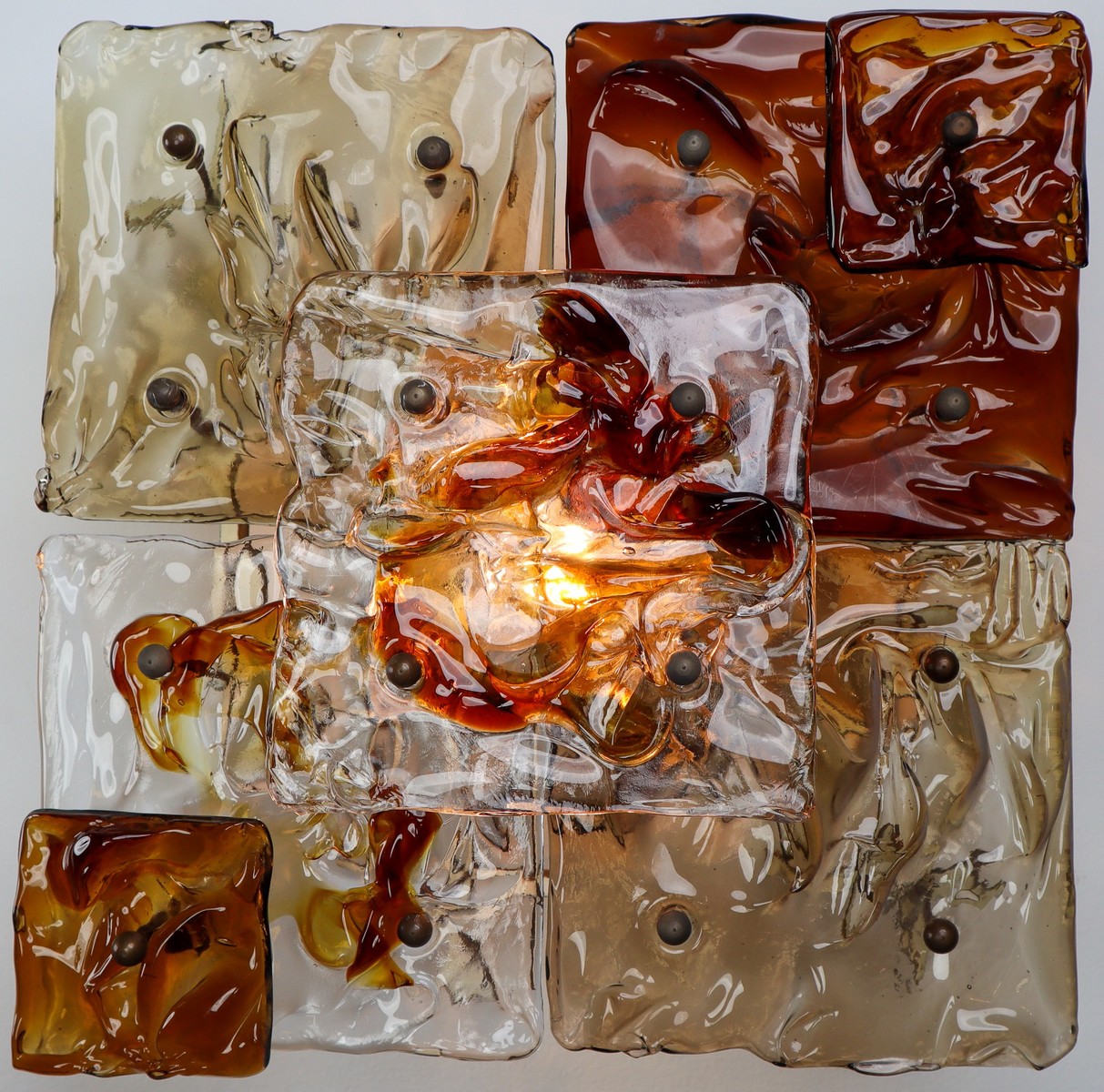 Four Patchwork Sconces Toni Zuccheri for Venini Murano, Italy, 1970s
