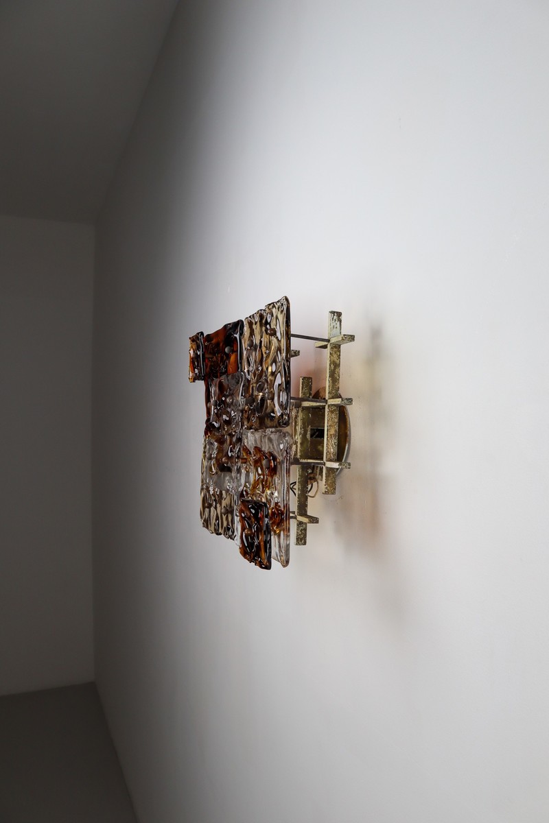 Four Patchwork Sconces Toni Zuccheri for Venini Murano, Italy, 1970s