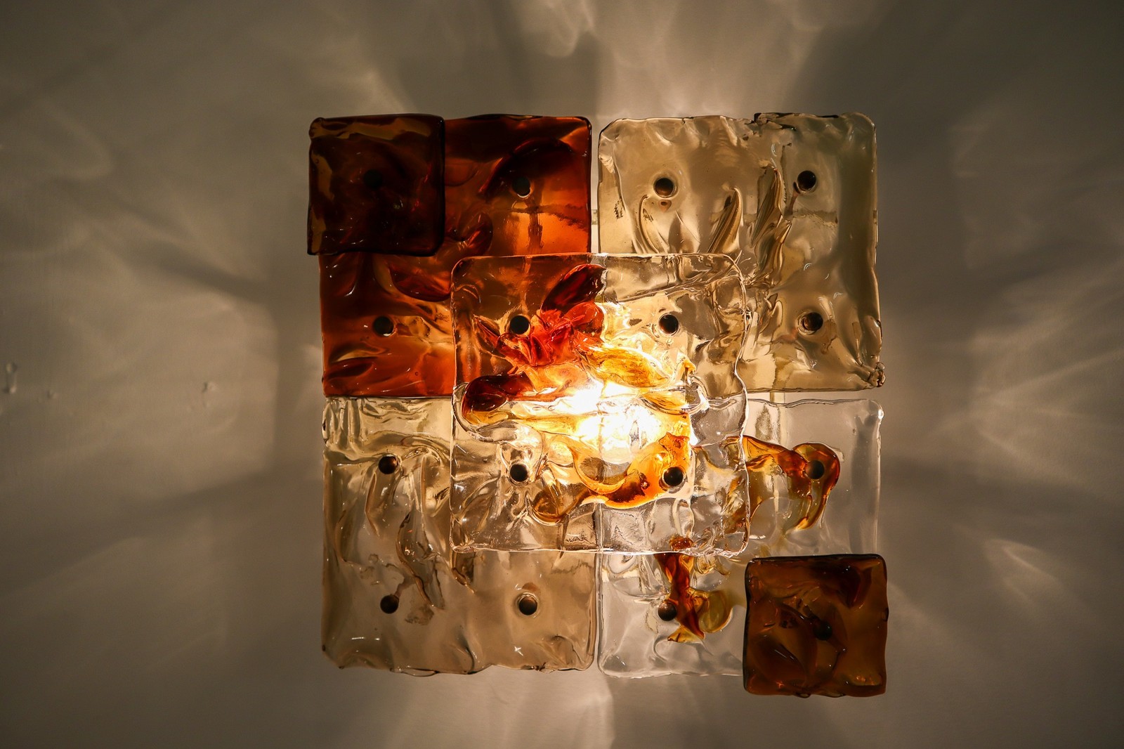 Four Patchwork Sconces Toni Zuccheri for Venini Murano, Italy, 1970s