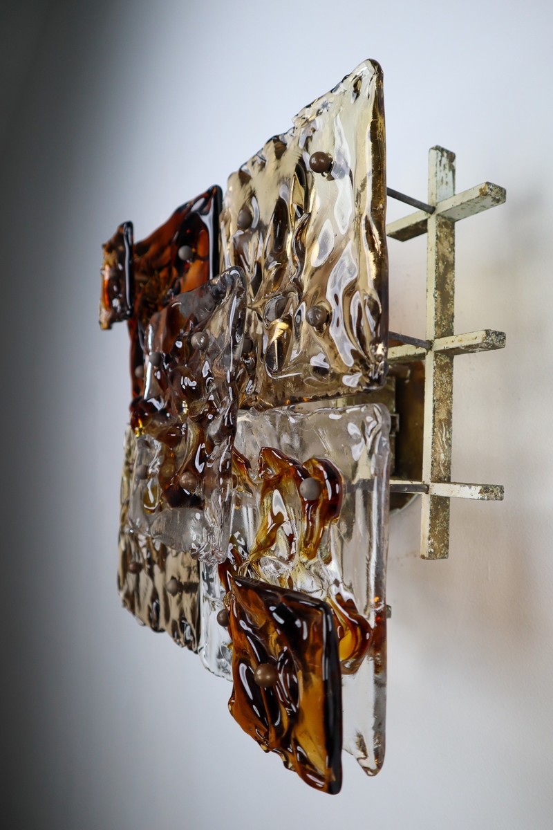 Four Patchwork Sconces Toni Zuccheri for Venini Murano, Italy, 1970s
