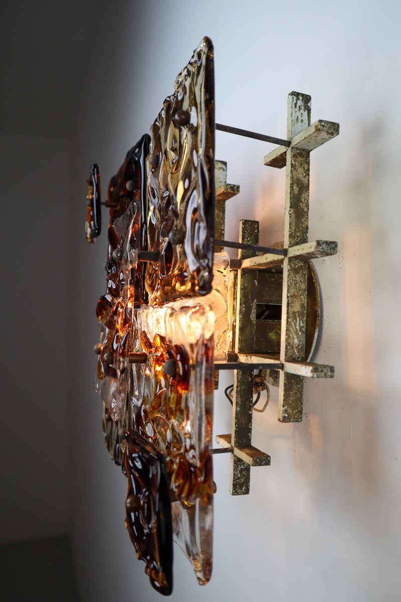 Four Patchwork Sconces Toni Zuccheri for Venini Murano, Italy, 1970s