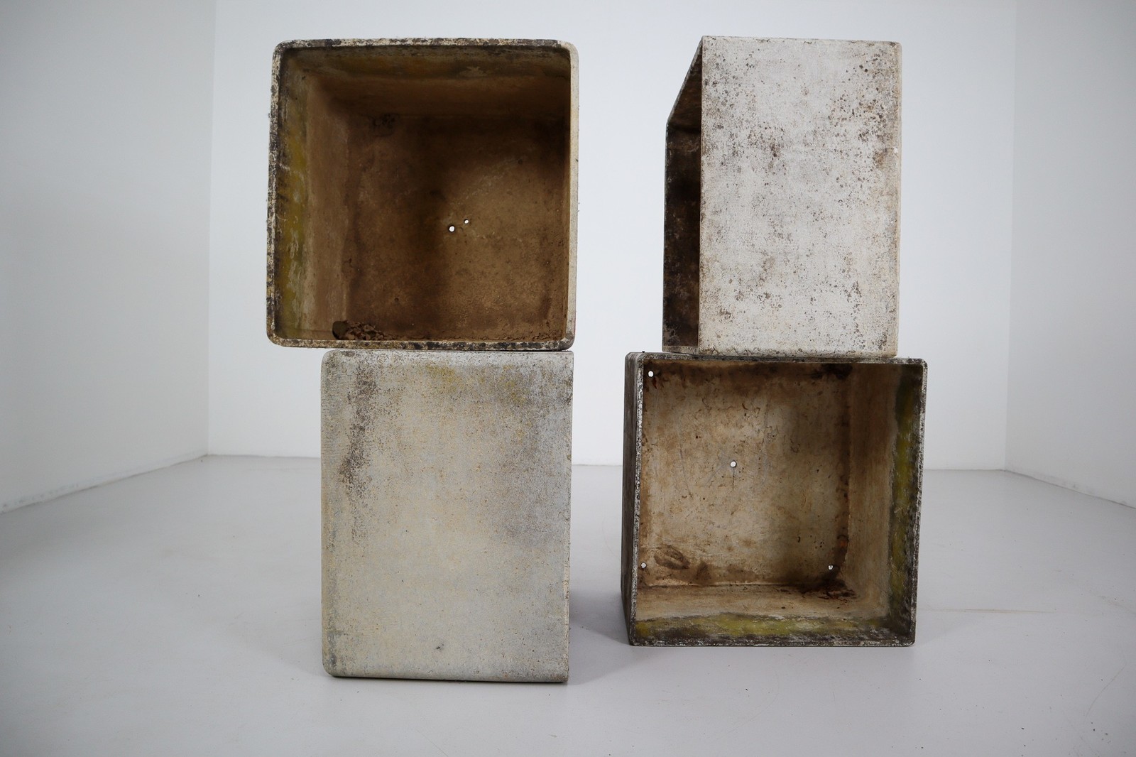 Four Willy Guhl Square Planters