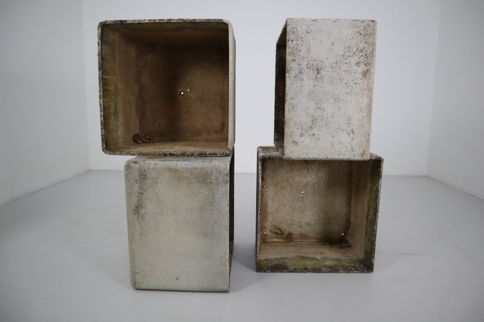 Four Willy Guhl Square Planters