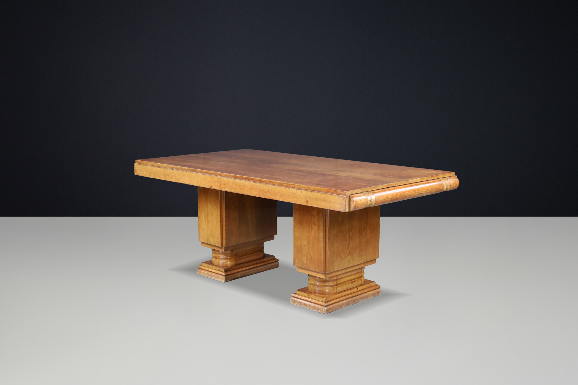 French Art Deco Extendable Oak Dining Table by Charles Dudouyt, 1930s Early-20th century