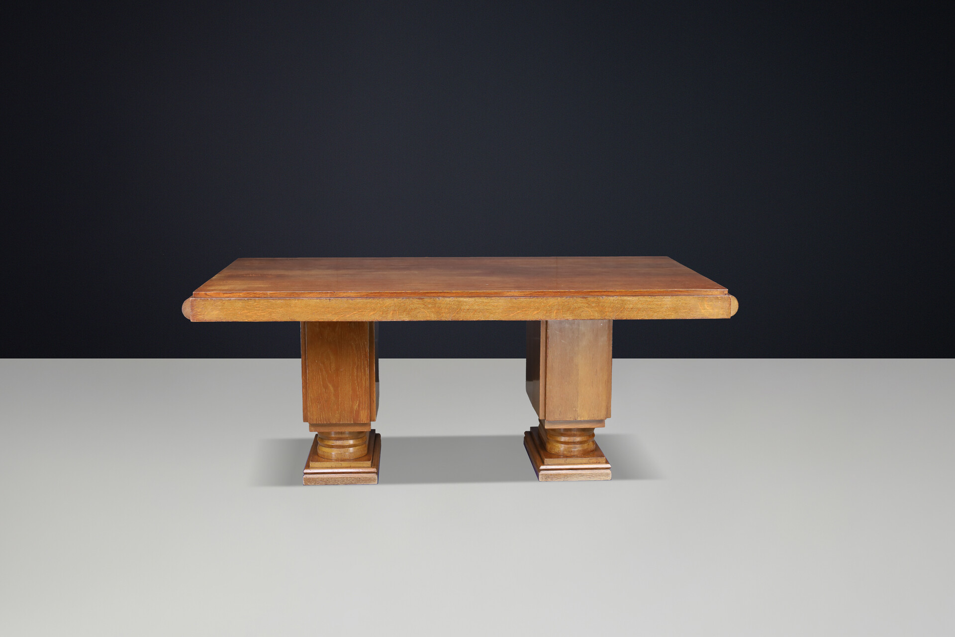 French Art Deco Extendable Oak Dining Table by Charles Dudouyt, 1930s Early-20th century