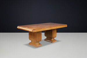 French Art Deco Extendable Oak Dining Table by Charles Dudouyt, 1930s Early-20th century