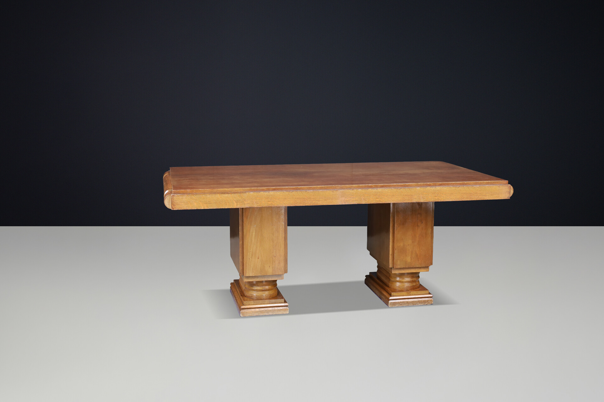French Art Deco Extendable Oak Dining Table by Charles Dudouyt, 1930s Early-20th century