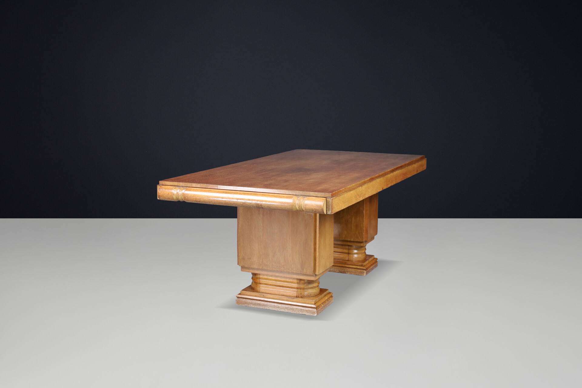 French Art Deco Extendable Oak Dining Table by Charles Dudouyt, 1930s Early-20th century