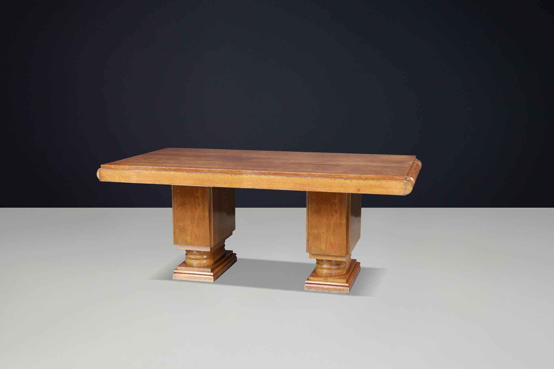 French Art Deco Extendable Oak Dining Table by Charles Dudouyt, 1930s Early-20th century