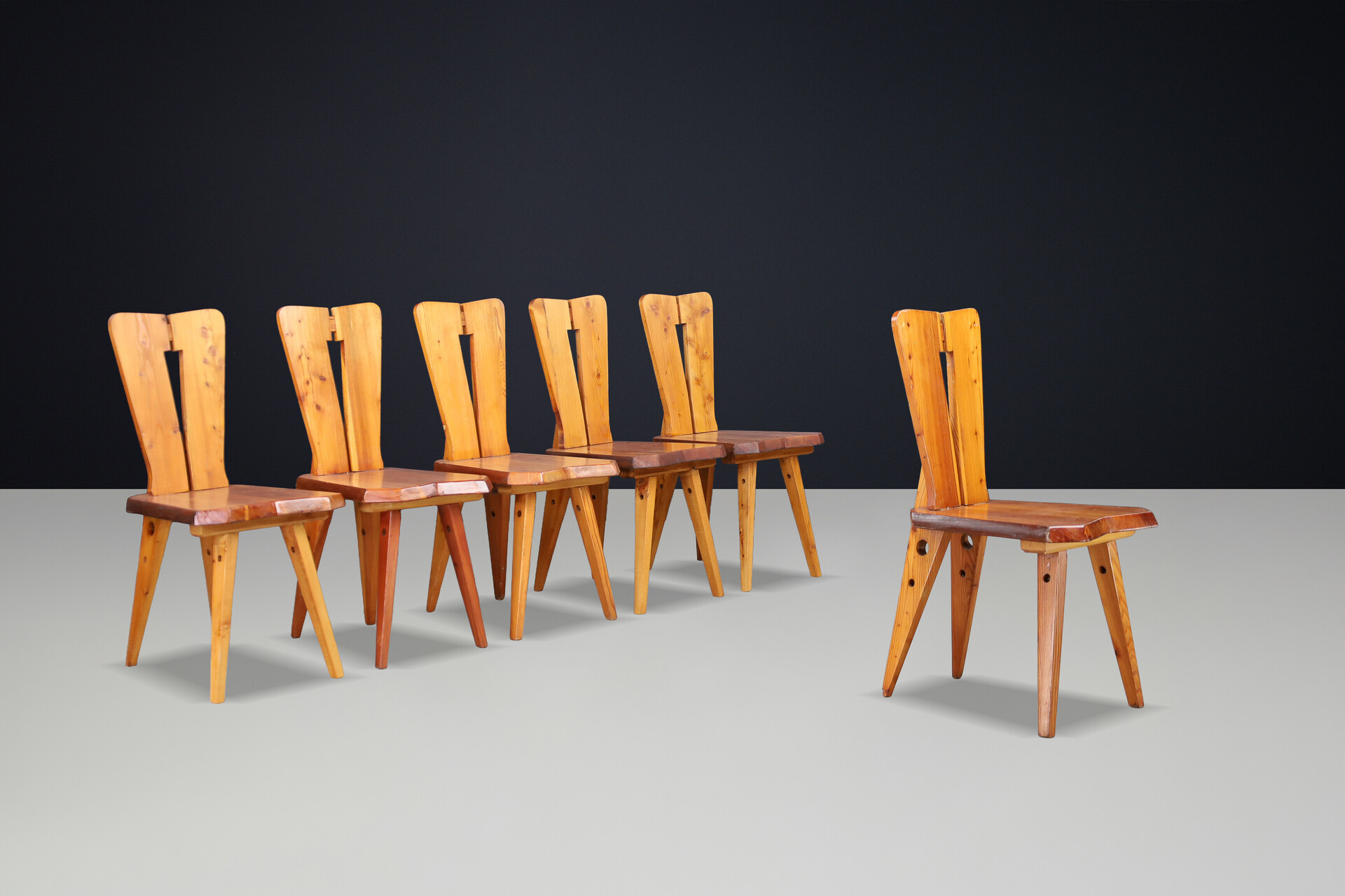 French Dining Chairs in the Style of Christian Durupt & Charlotte Perriand 1950 Mid-20th century