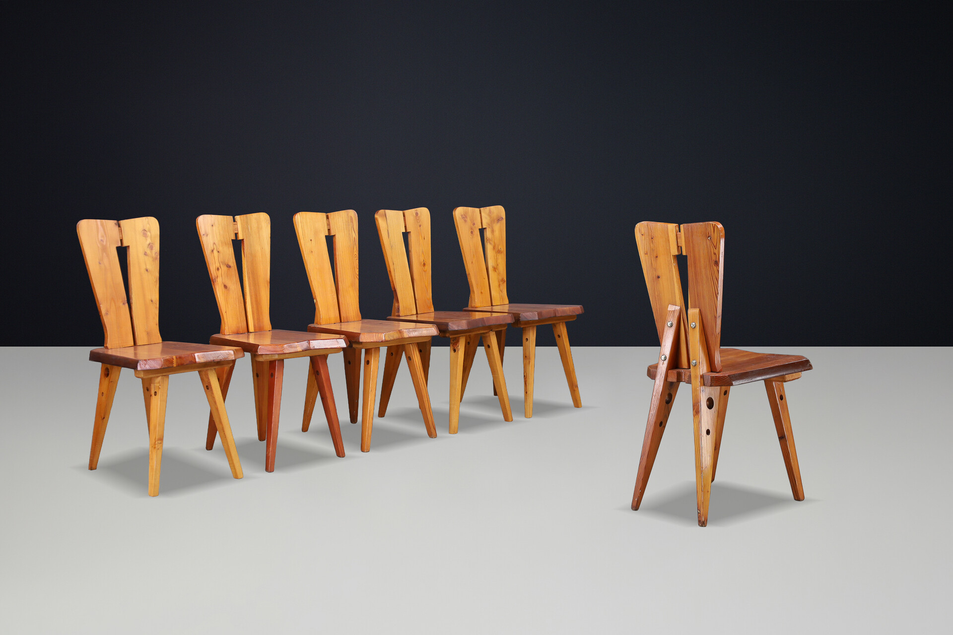 French Dining Chairs in the Style of Christian Durupt & Charlotte Perriand 1950 Mid-20th century