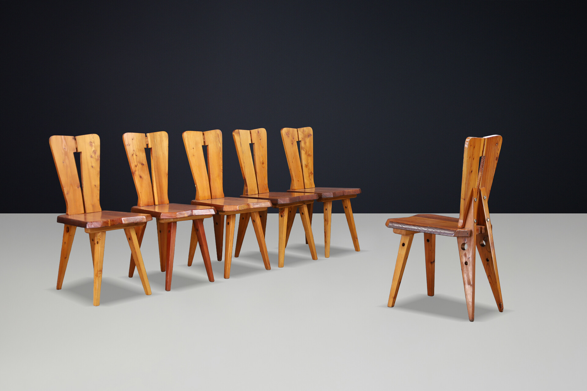 French Dining Chairs in the Style of Christian Durupt & Charlotte Perriand 1950 Mid-20th century
