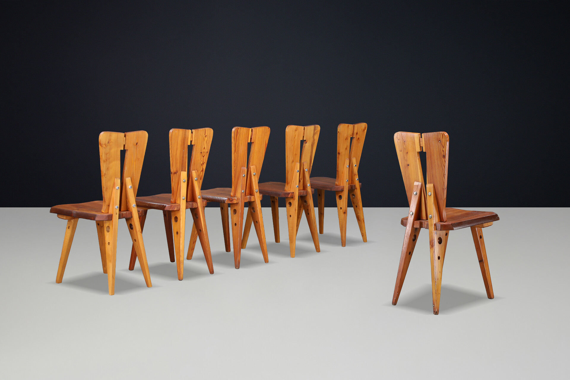 French Dining Chairs in the Style of Christian Durupt & Charlotte Perriand 1950 Mid-20th century
