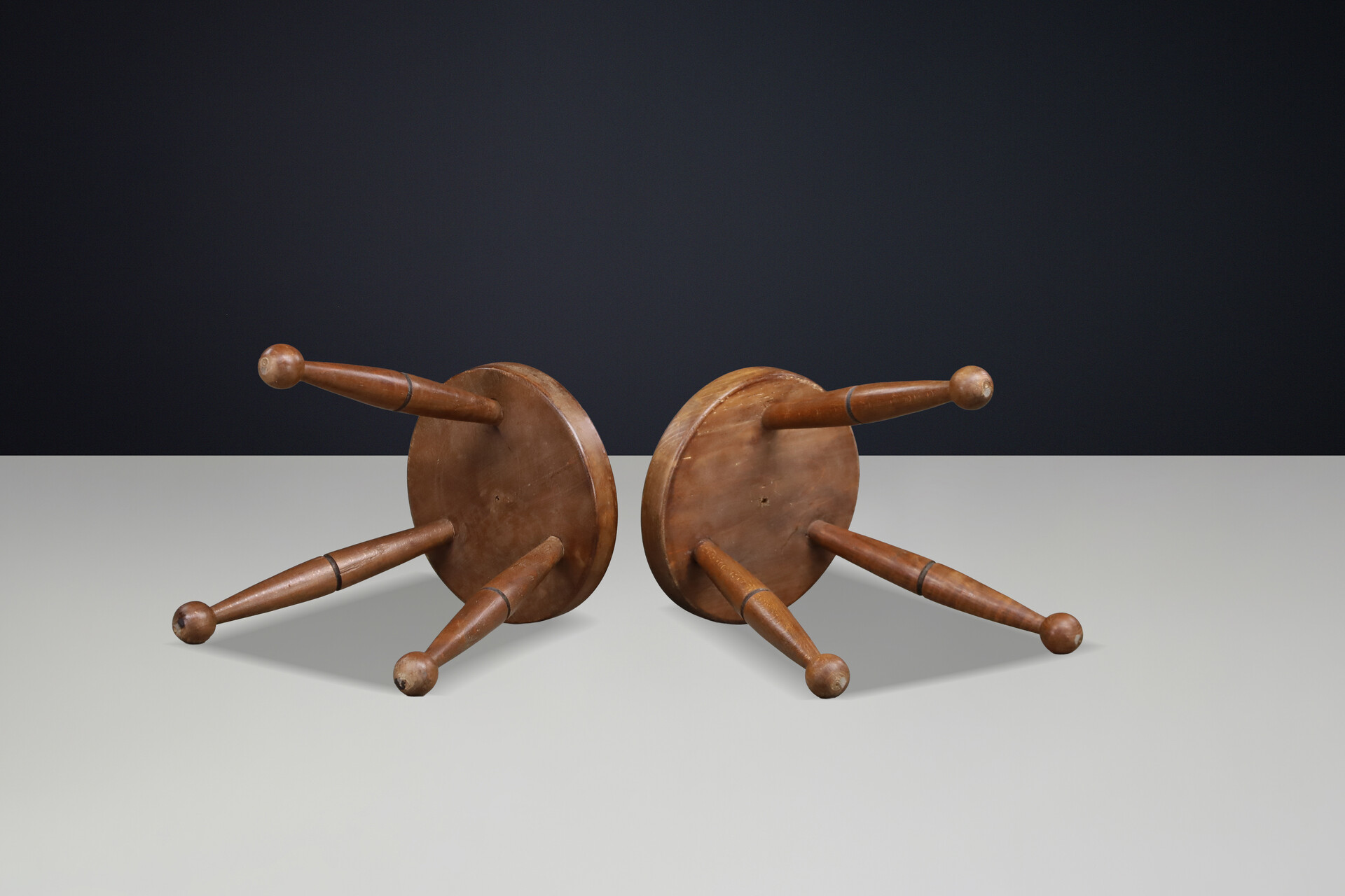 French Modern Beechwood Stools, France, 1960s Mid-20th century