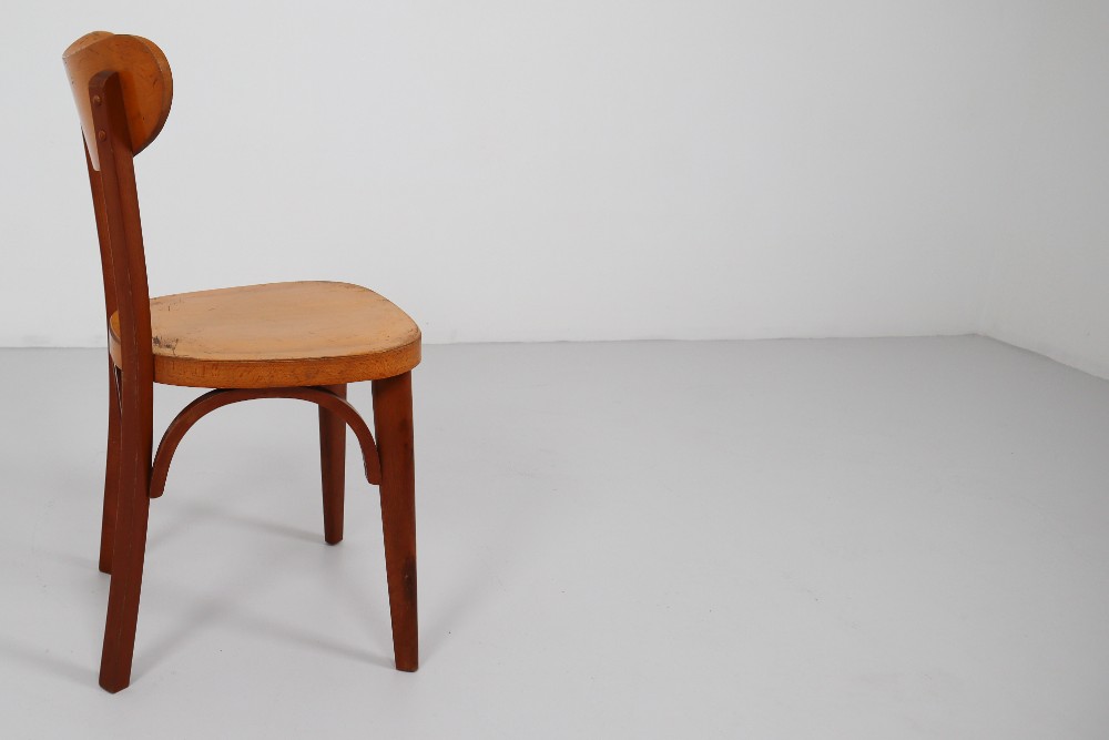 French provincial Beech 20 French Bistro Chairs Mid-20th century
