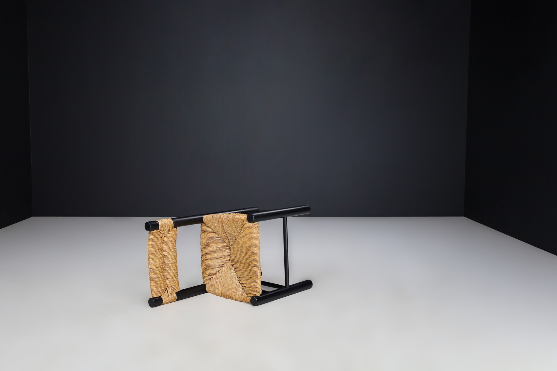 French provincial Charlotte Perriand style Dining room chairs, France 1960s Mid-20th century