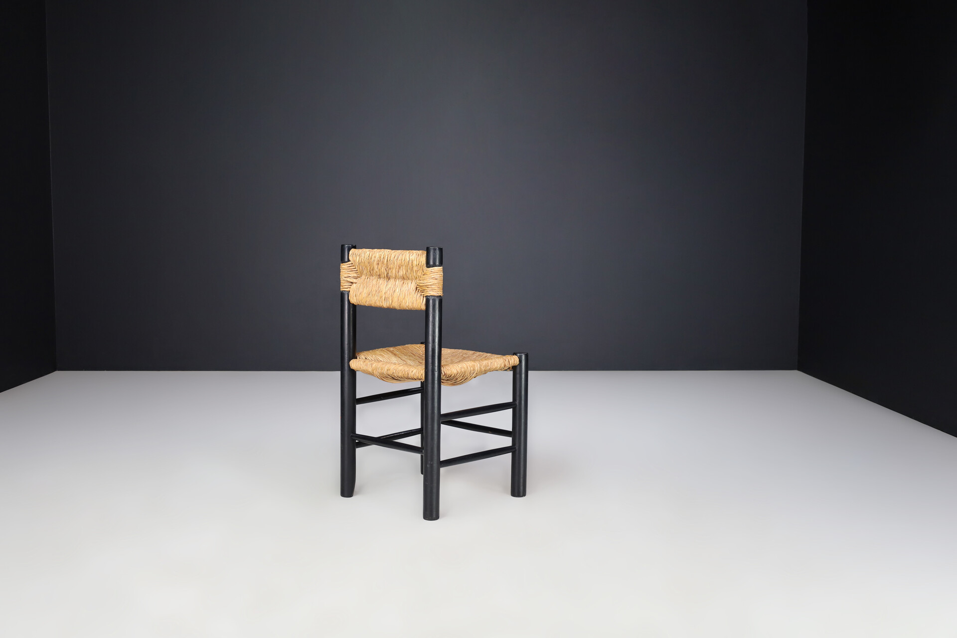 French provincial Charlotte Perriand style Dining room chairs, France 1960s Mid-20th century