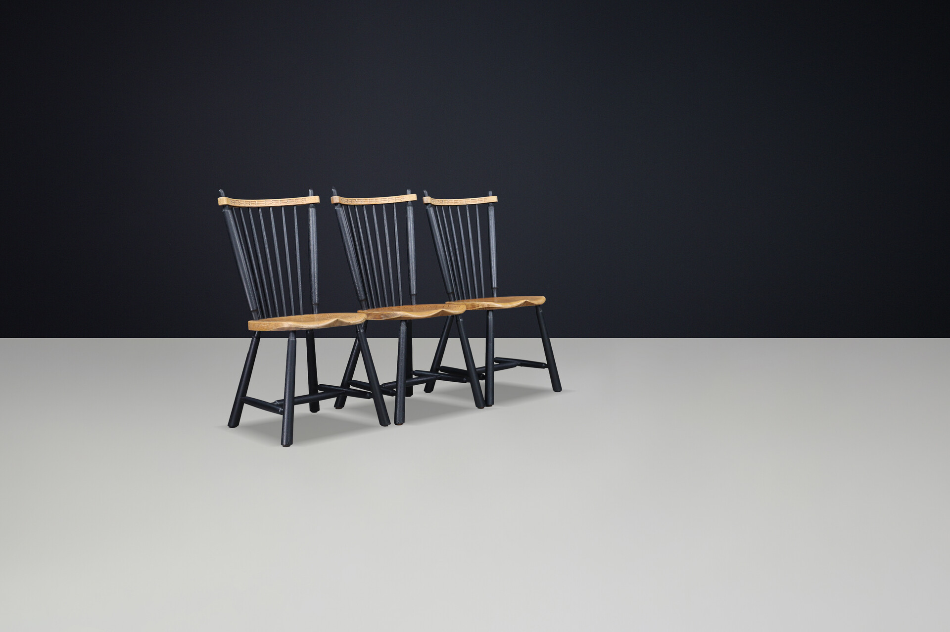 French provincial Oak dining room chairs France 1960s Mid-20th century