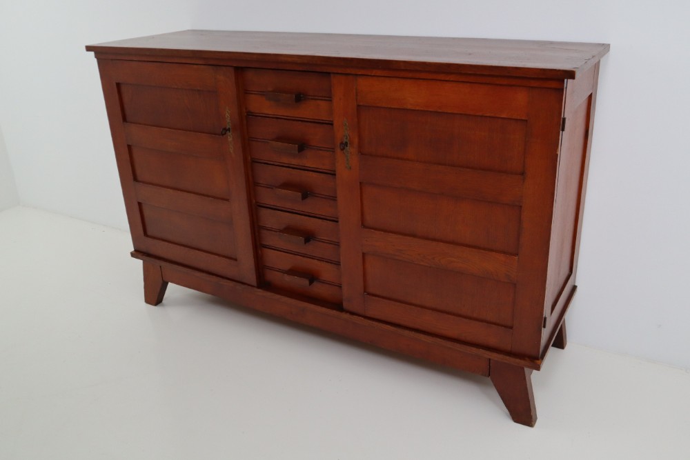 French provincial Oak Midcentury Sideboard by René Gabriel, France, 1950s Mid-20th century