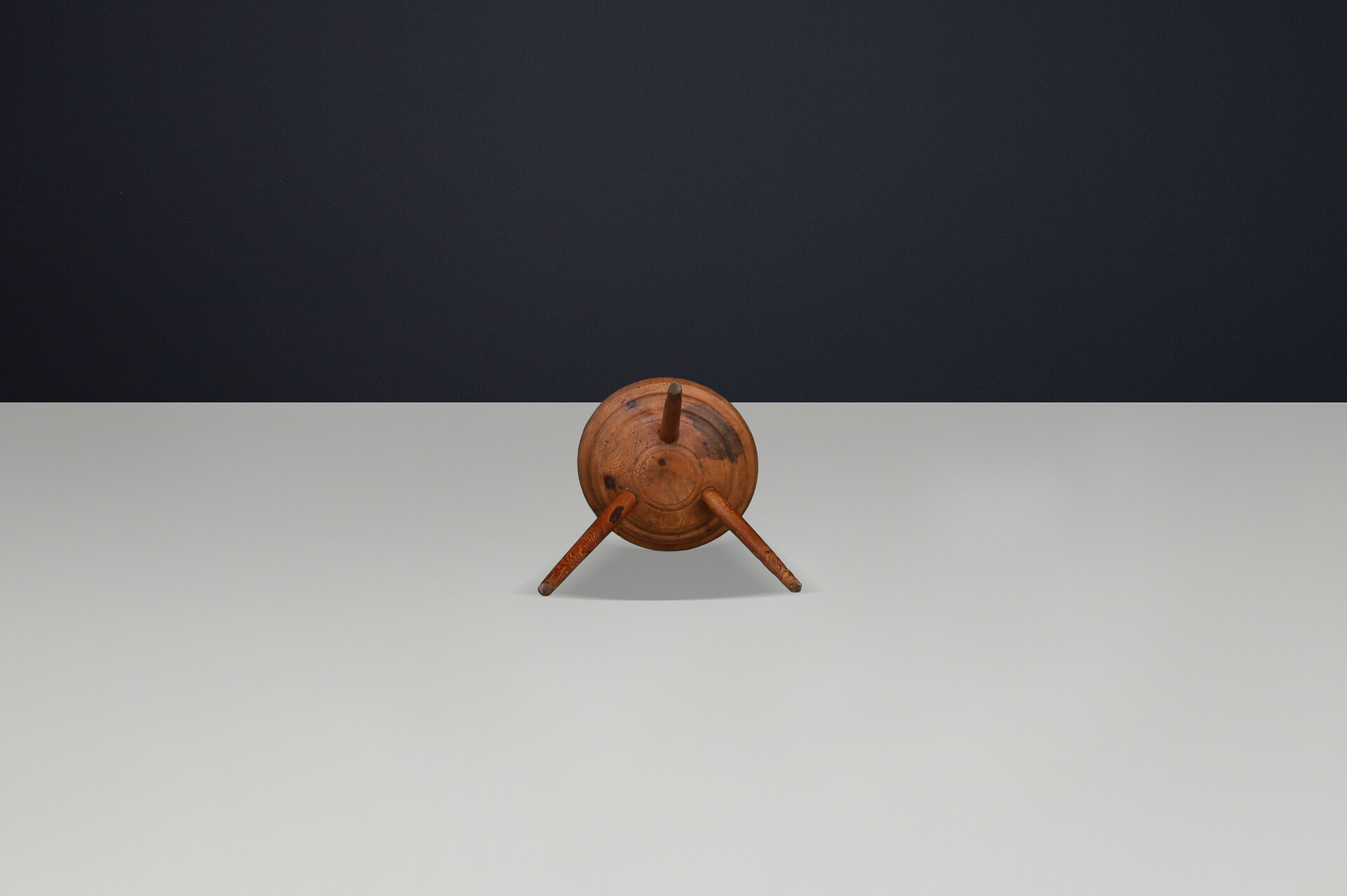 French provincial Primitive Pinewood stool, France 1960s Mid-20th century