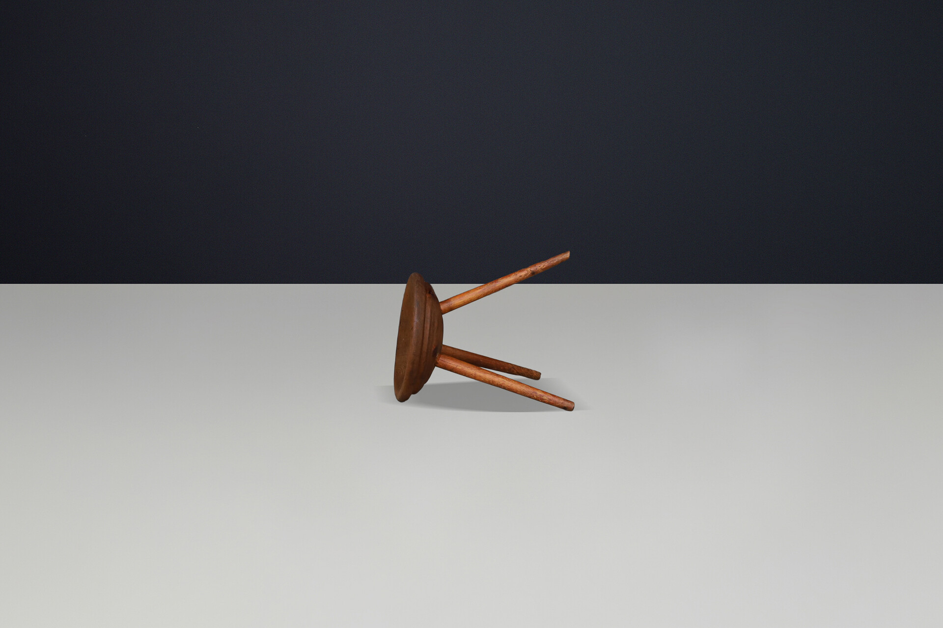 French provincial Primitive Pinewood stool, France 1960s Mid-20th century