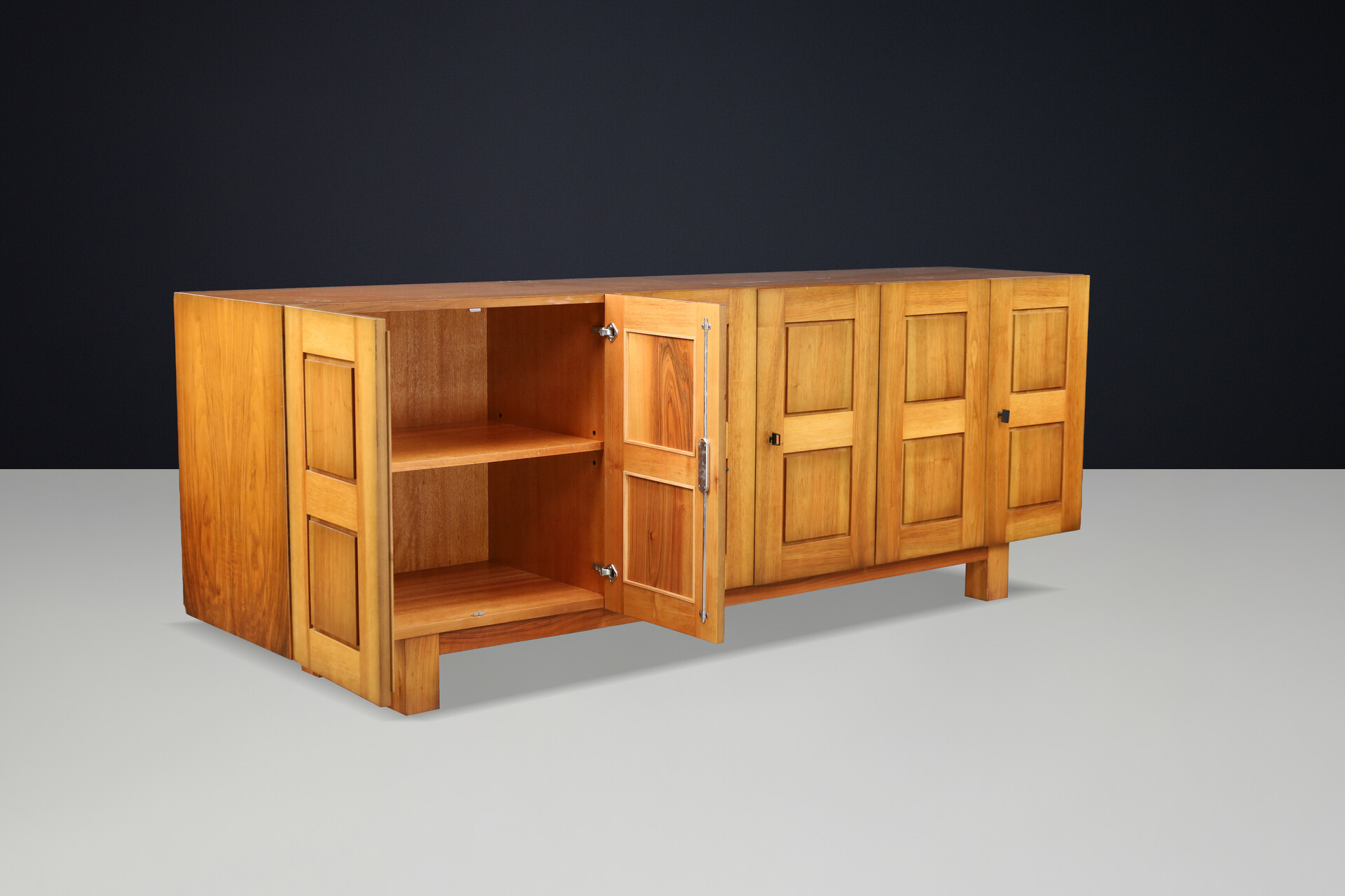French Walnut Sideboard / Enfilade, Modernist Architectural Design, 1960s Mid-20th century