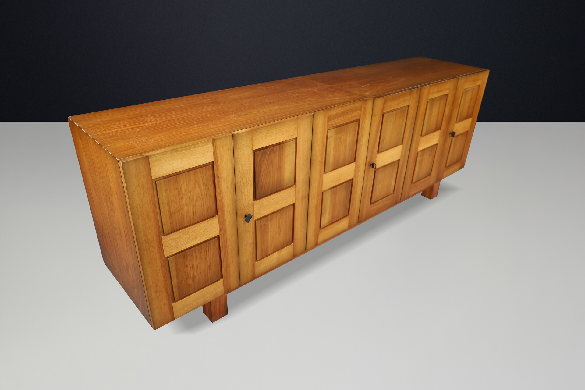 French Walnut Sideboard / Enfilade, Modernist Architectural Design, 1960s Mid-20th century