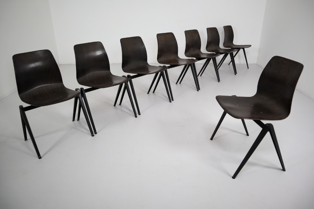  Galvanitas S22-Pagholz Industrial Diner Chairs, 1960s Mid-20th Century 