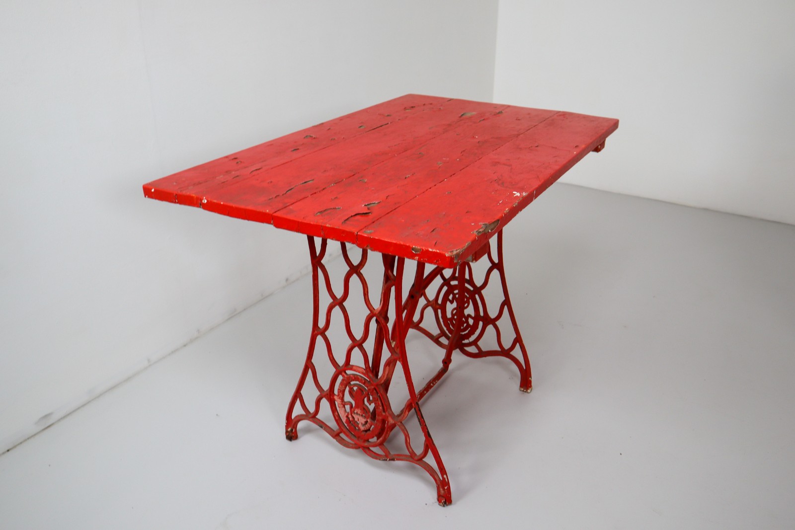 German Red Garden Table 1880