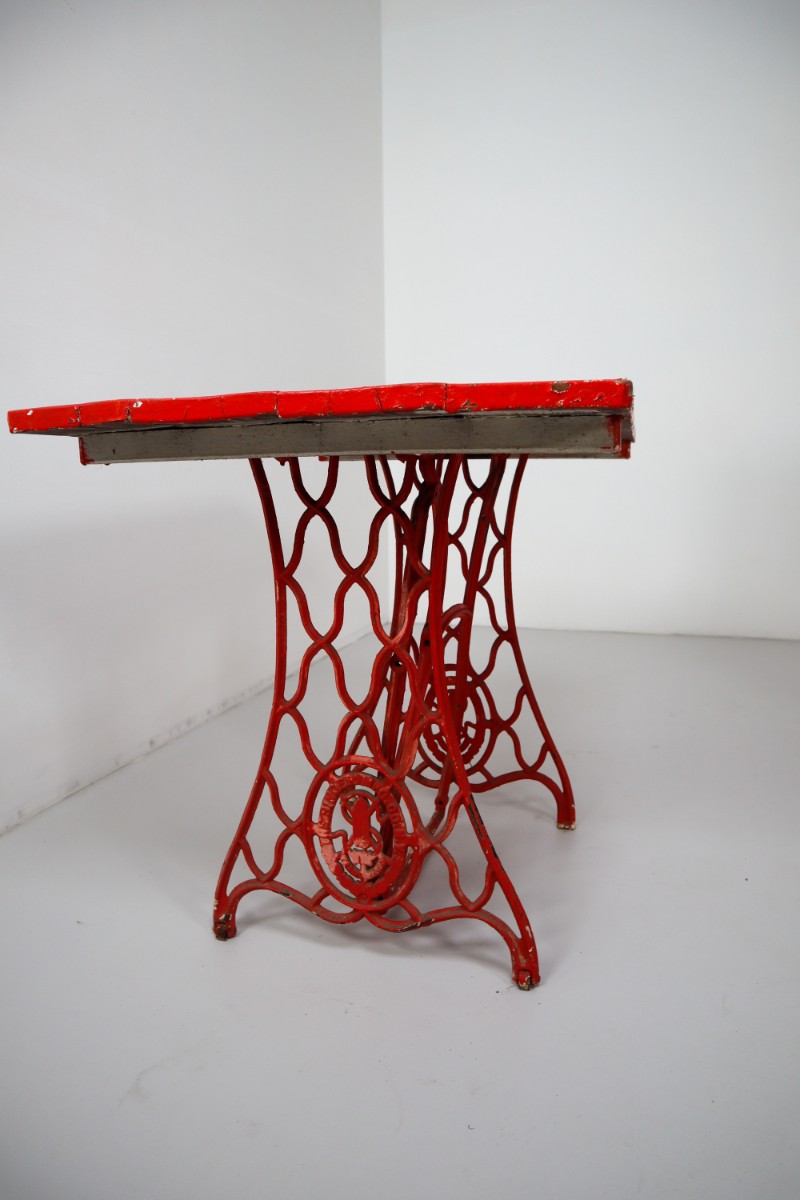German Red Garden Table 1880