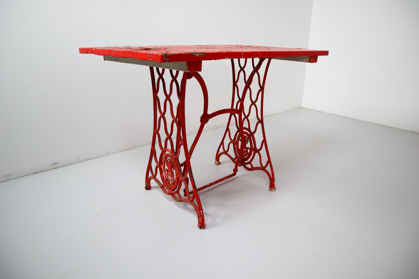 German Red Garden Table 1880