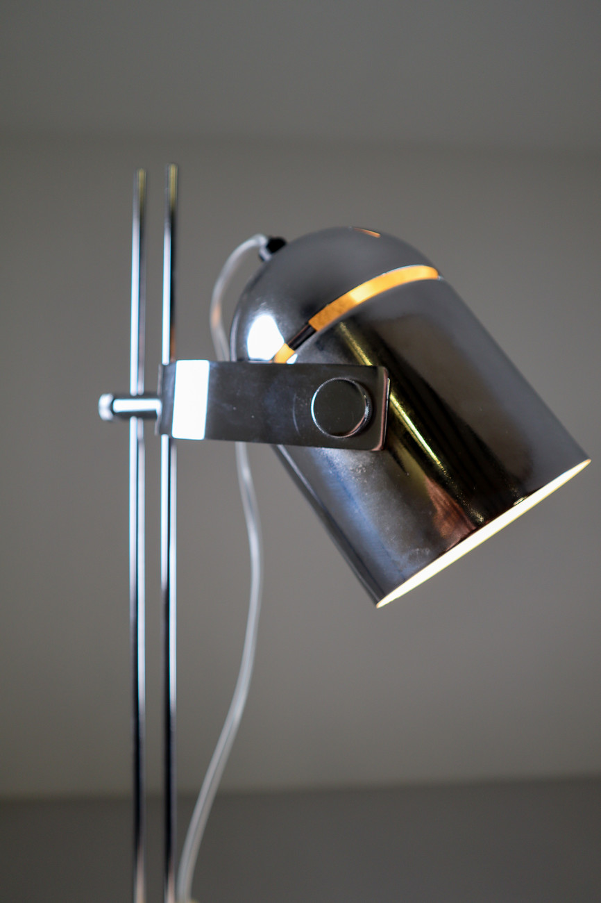 German Steel Adjustable Height Desk Lamp, circa 1970s 