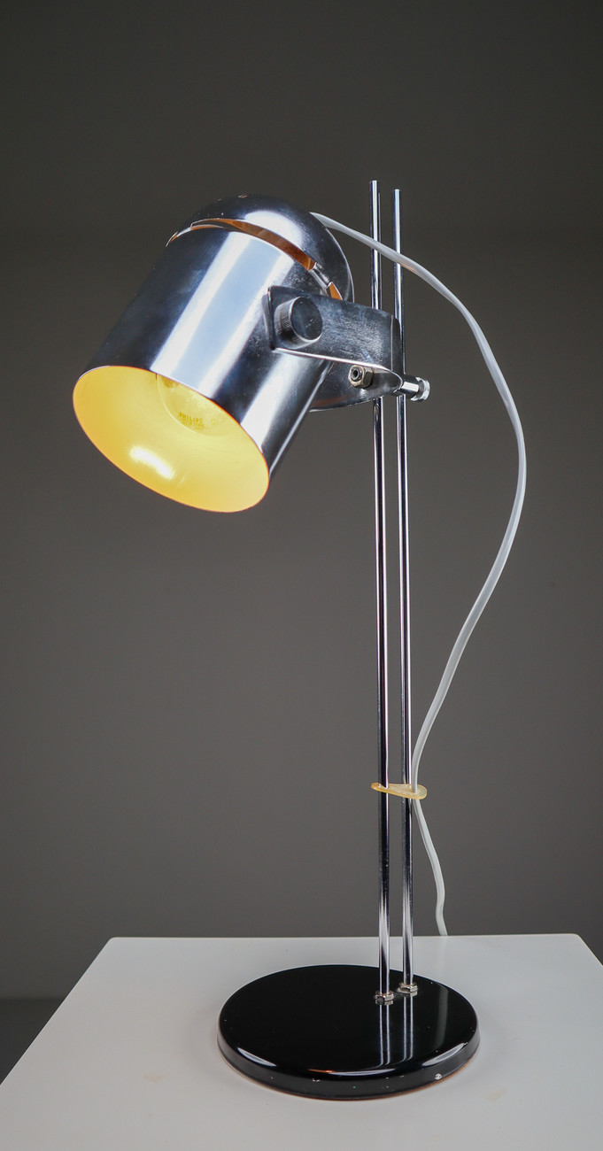 German Steel Adjustable Height Desk Lamp, circa 1970s 